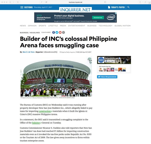 Business Inquirer INC Smuggling - 1