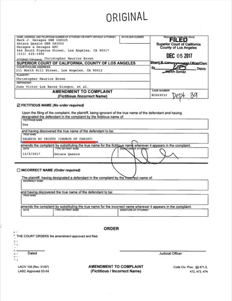 AMENDED COMPLAINT AGAINST THE IGLESIA NI CRISTO