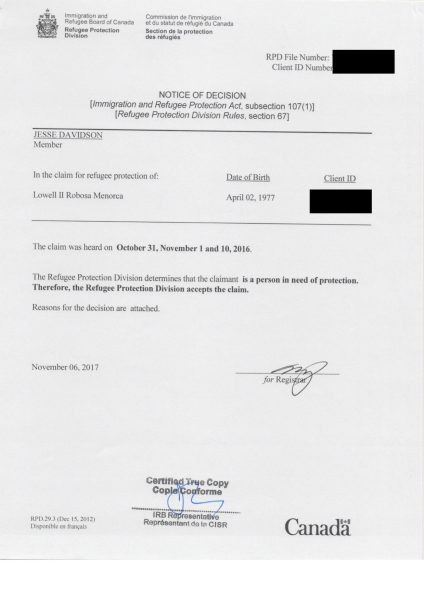 [2018.06.15] IRB DECISION - LOWELL MENORCA 1