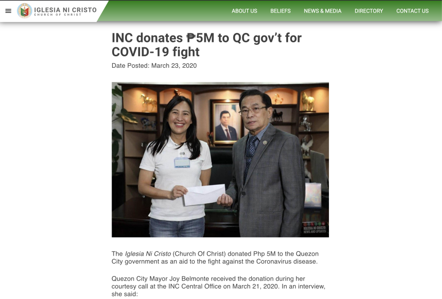 https://iglesianicristo.net/inc-donates-%e2%82%b15m-to-qc-govt-for-covid-19-fight-2/